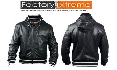 Mens Leather Bomber Jacket - FactoryExtreme