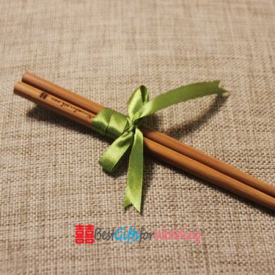 Engraved Natural Bamboo Chopsticks