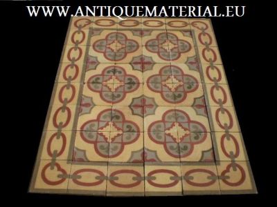 Antique patterned floor tiles