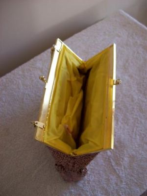 PLUM/GOLD BEADED PURSE