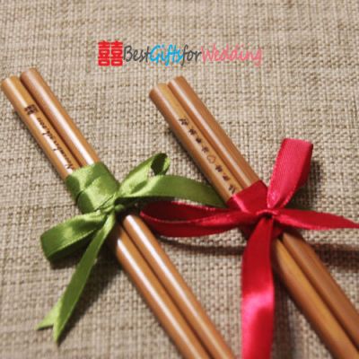 Engraved Natural Bamboo Chopsticks