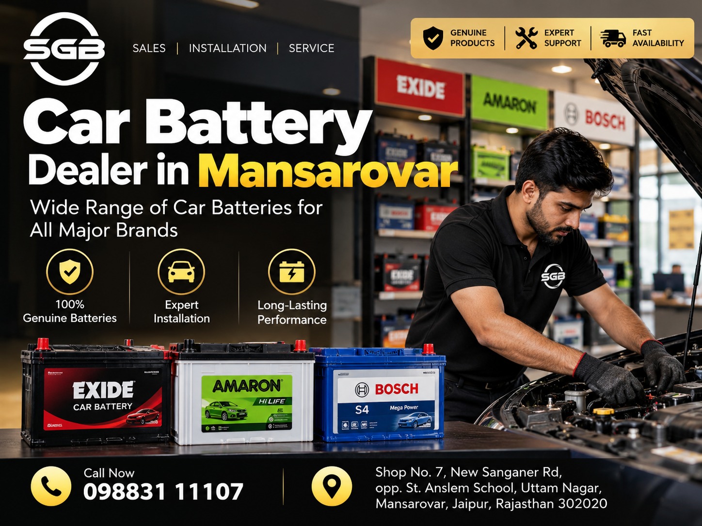 Shree Ganpati Batteries - Car Battery Dealer in Mansarovar