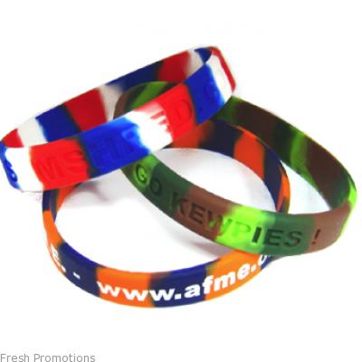 An Awesome Range Of Multi Colour Embossed Wristbands At Discounted Price In Australia
