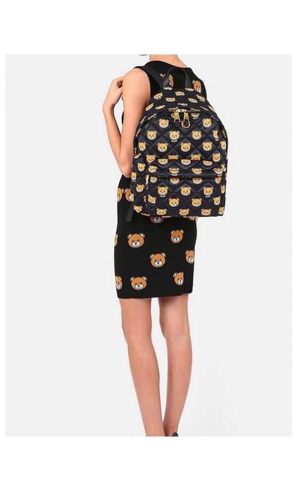 Moschino Quilted Teddy Bear Printed Backpack