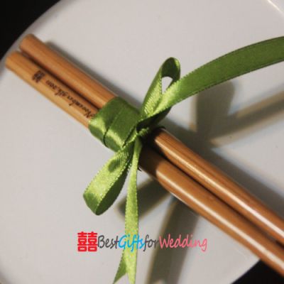 Engraved Natural Bamboo Chopsticks