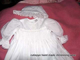 christening wear smocked handmade hand  embroidered