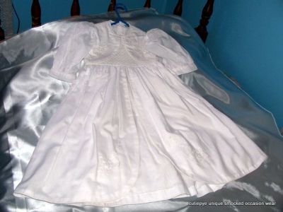 smocked christening wear by cutiepye