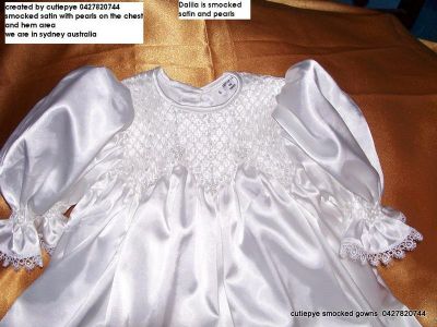 christening gowns smocked hand embroidered 0427820744